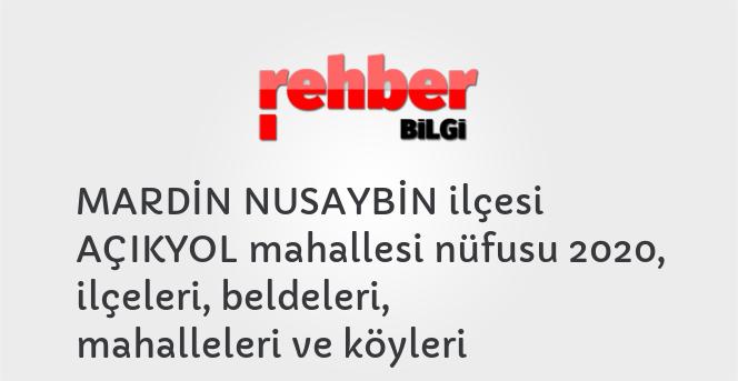 MARDİN NUSAYBİN ilçesi AÇIKYOL mahallesi nüfusu 2020, ilçeleri, beldeleri, mahalleleri ve köyleri