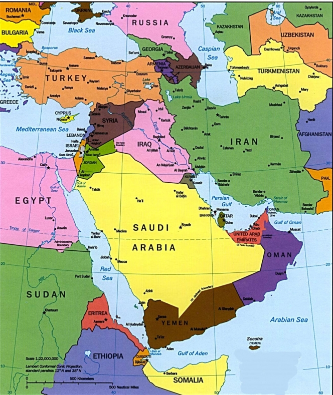 Ortadoğu haritası ! Kanayan yara Ortadoğunun haritası
